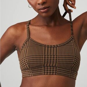 ALO Yoga Brown & Black Houndstooth Sports Bra